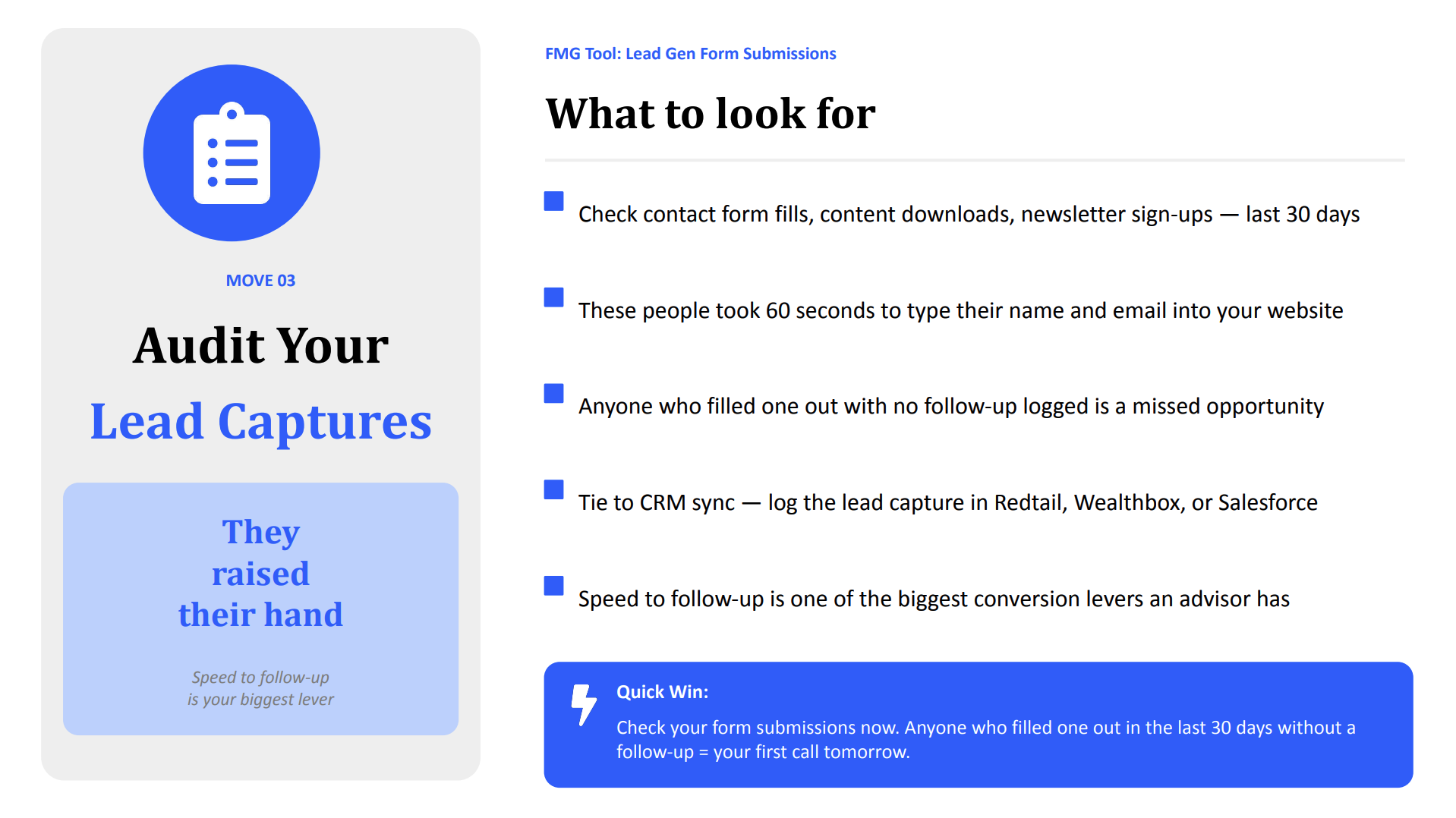 Did You Know - Audit Your Lead Captures Slide