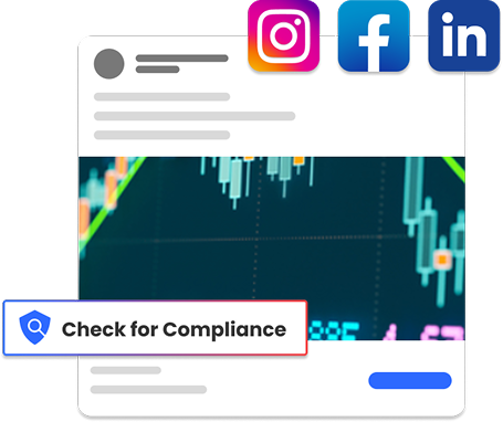 Marketing - Social Post with LinkedIn, Facebook, and Instagram Logos with Check for Compliance Call Out
