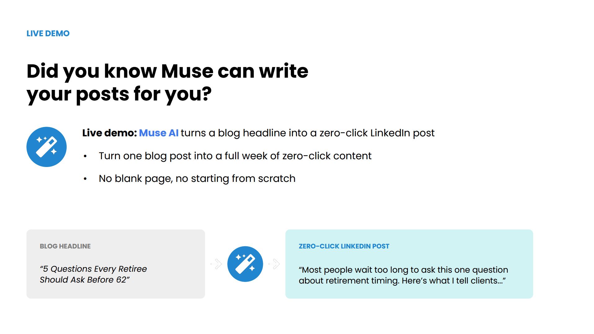 Did You Know - Live Demo with Muse AI Slide